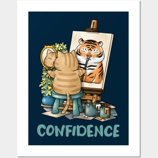 Cat Confidence Self Portrait Posters and Art